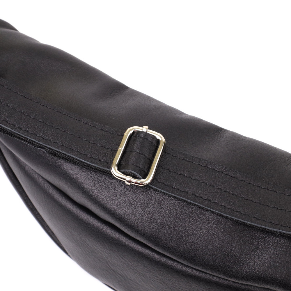 Зручна чоловіча бананка відмінної якості з гладкої натуральної шкіри Чорний (SHVIGEL) Київ - фото 8