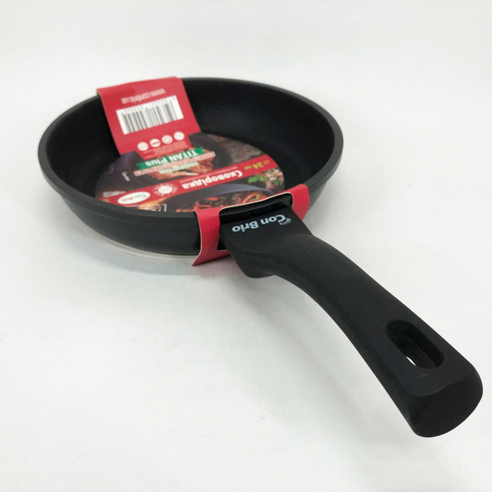 Зручна сковорода для щоденного використання Con Brio СВ-2425 24 см, Нова алюмінієва сковорода ZB-77 Львів - фото 1