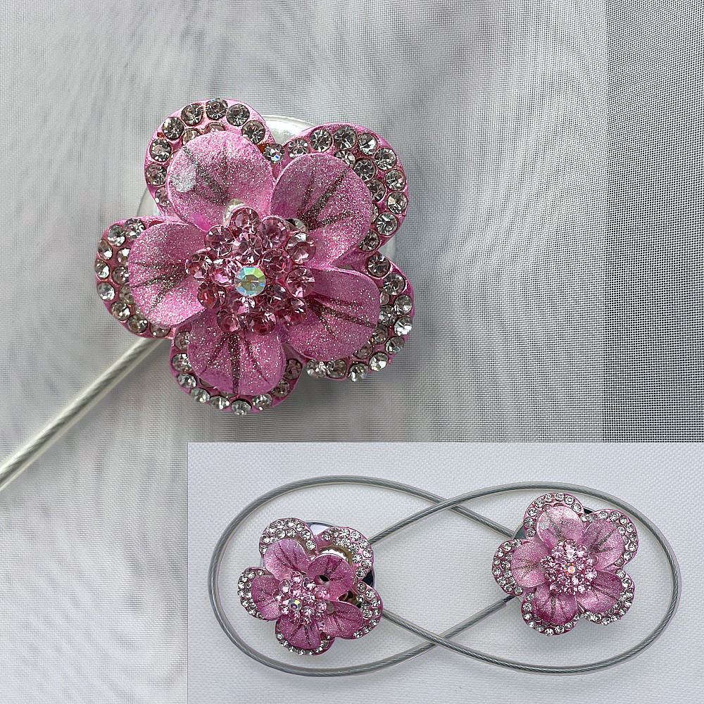 Магніти для штор та гардин "Flowers" набір 2 шт Рожевий (81-184) Київ - фото 1