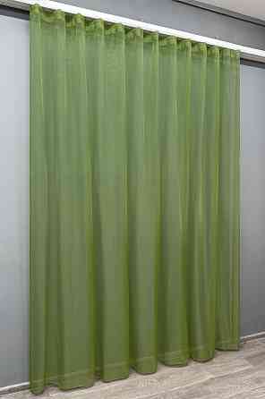 Тюль VR-Textil 006т Органза однотонная с люрексом Оливковый 400х270 см (42-1121) Киев