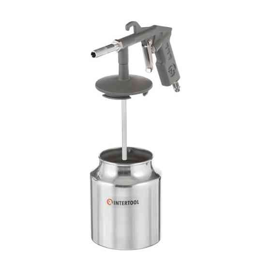 Пістолет піскострумінний, пневматичний, форсунка: 6 мм, нижня подача піску, металевий бачок 1000 мл, 8 атм INTERTOOL PT-0705 Киев