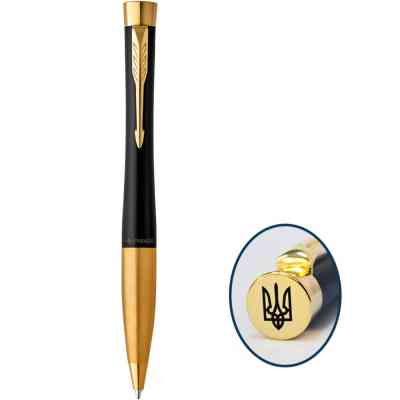Ручка кулькова Parker URBAN 17 UKRAINE Muted Black GT BP Тризуб на торці (30035_TR) Вінниця