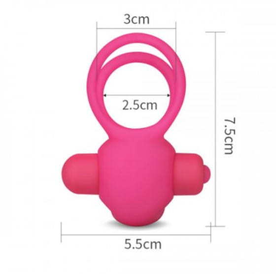Эрекционное виброкольцо Power Clit Cockring, Pink Sex Aura Киев