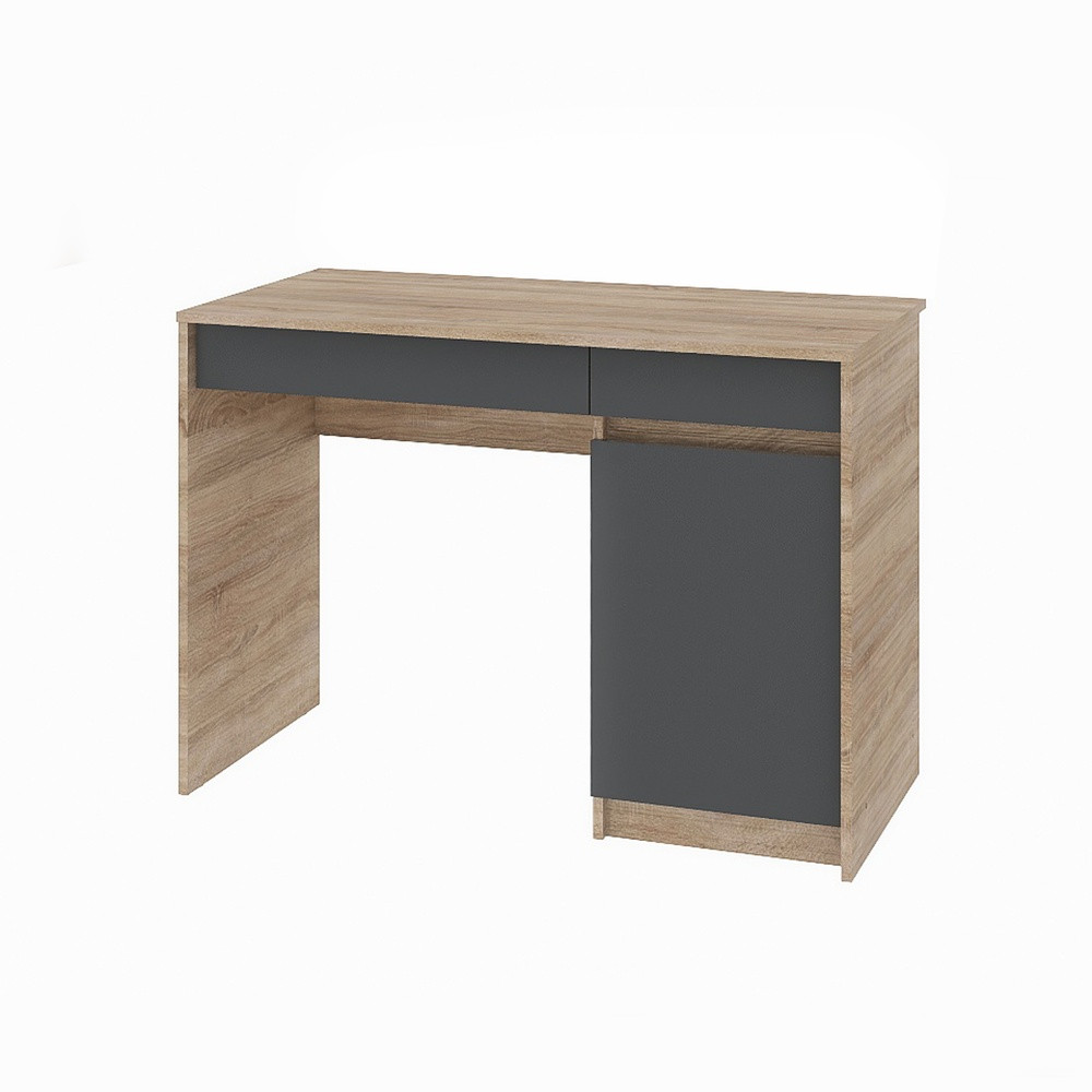 Письменный стол с 2 ящиками и закрытой секцией Эверест Сити-1100 110,1х50,1х76,6 см Дуб cонома/Графит (DTM-071103) Львов - изображение 2