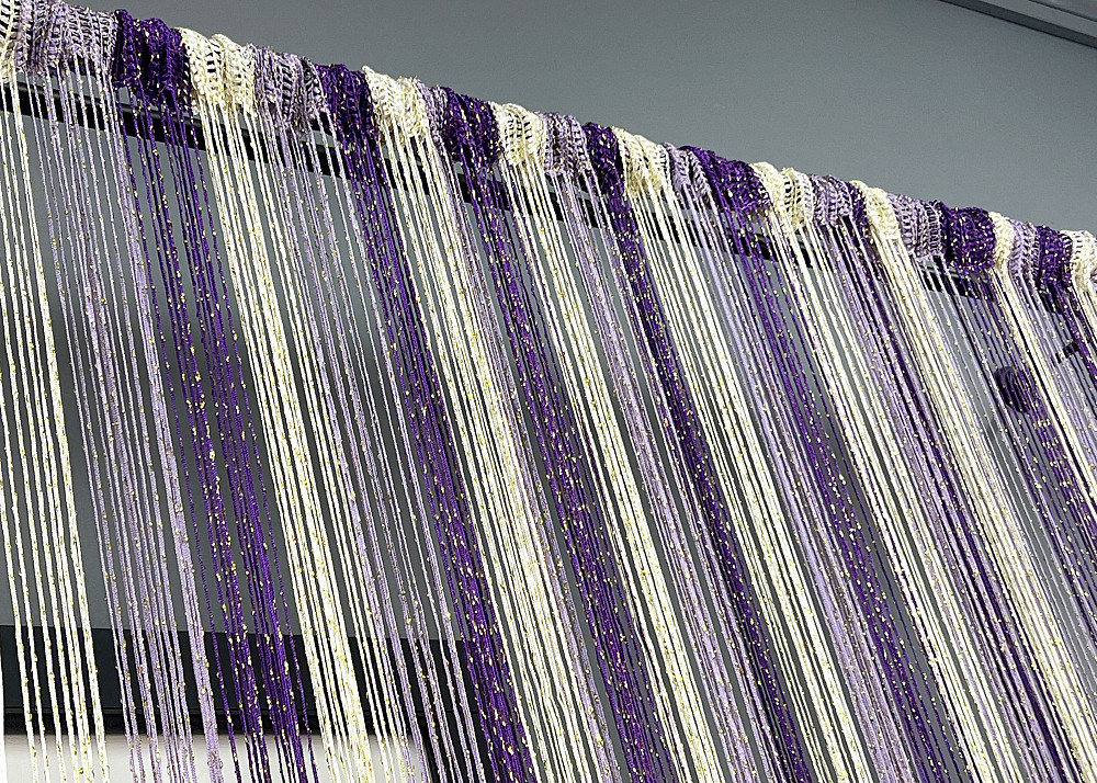 Штори-нитки з люрексом Молочний з бузковим і фіолетовим 300х300см 1 шт (61-126) Київ - фото 7