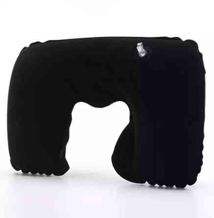 Подушка для подорожей чорна - розмір у спущеному вигляді 40*25см Київ