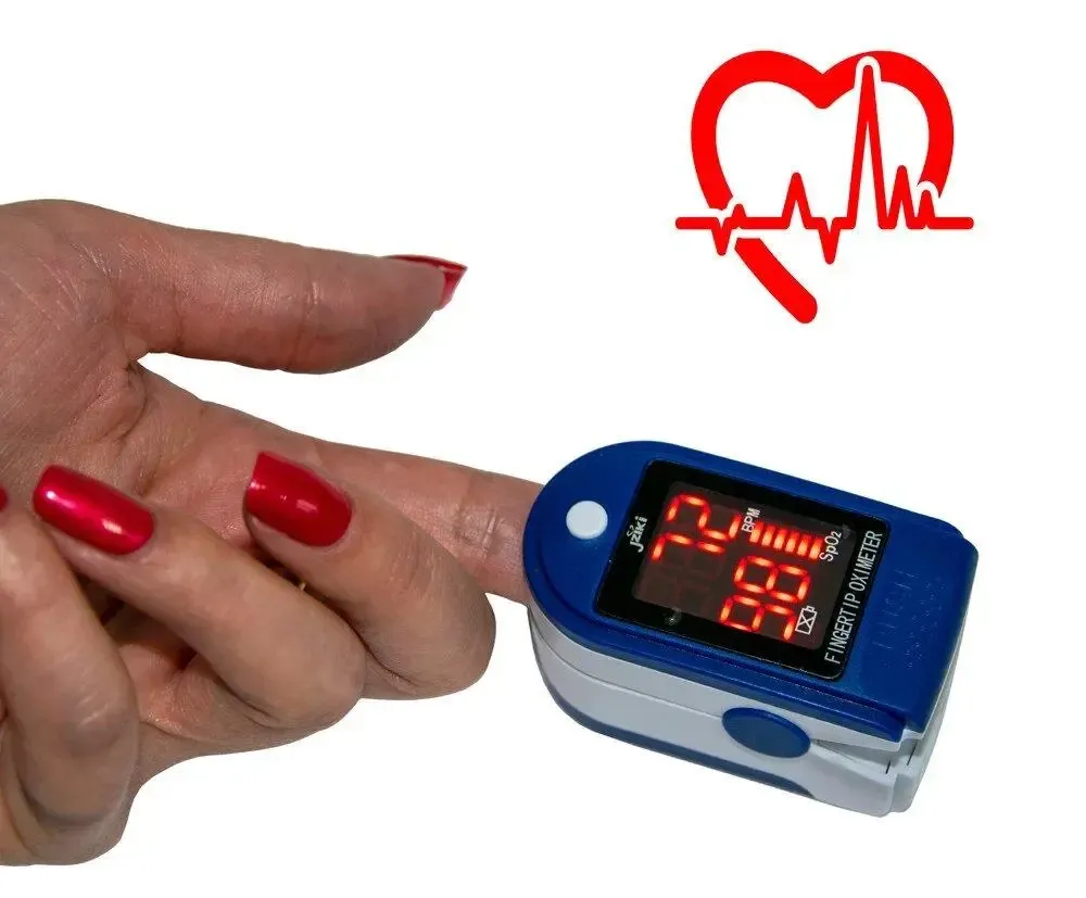 Пульсометр для измерения пульса и сатурации JZK-302 Синий, пульсоксиметр на палец Коломия - фото 3