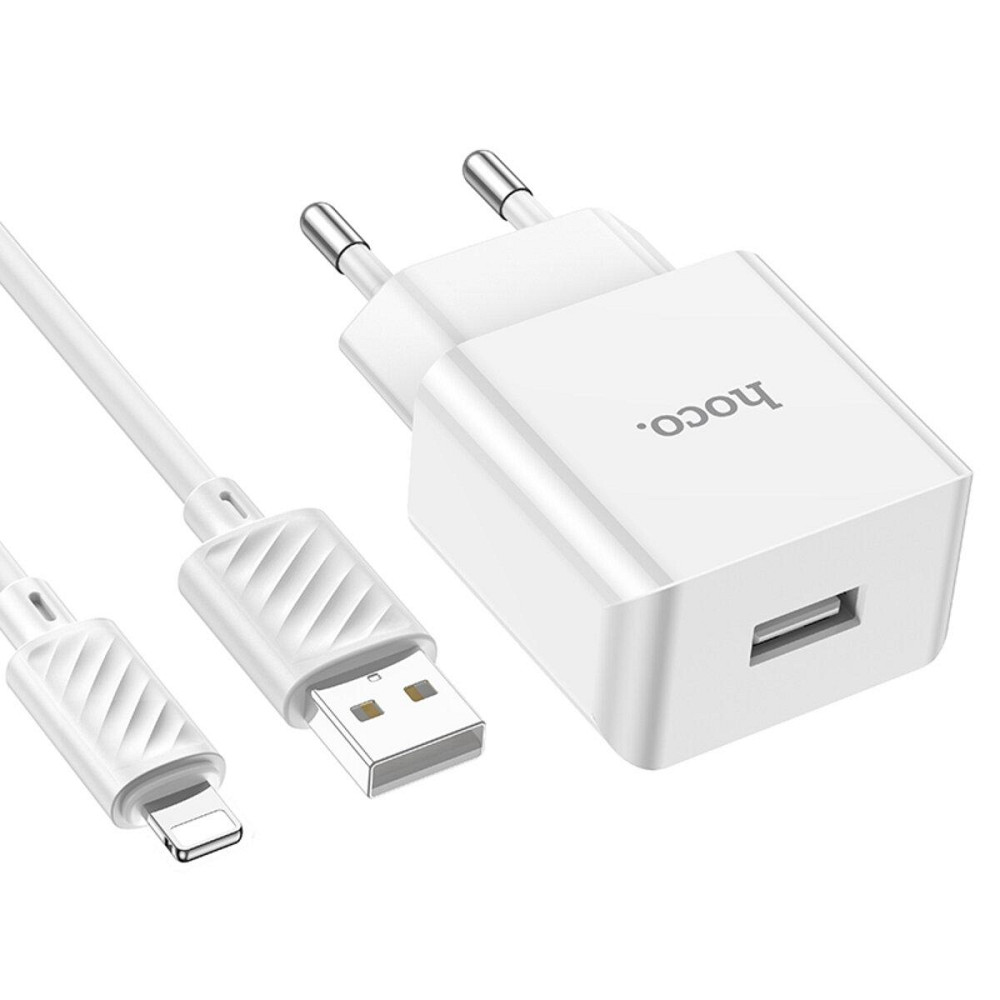 Мережевий зарядний пристрій HOCO C106A Leisure single port charger set, колір білий 6931474783899 Одеса - фото 4
