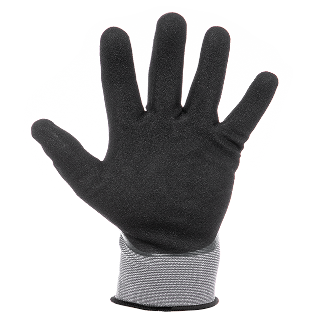 Рукавичка трикотажна з повним двошаровим нітриловим покриттям, базове гладке та пористе на долоні, синтетична, повітропроникна, Киев - изображение 4