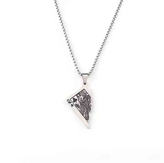 Підвіска «Королева карт» зі сталі – сріблястий кулон Київ