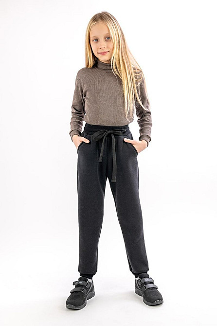 Детские теплые штаны, черные Крохатушка одяг 146 Киев - изображение 3