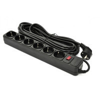 Мережевий фільтр живлення Patron 10 m3*1mm2 (SP-10610) 6 розеток BLACK (EXT-PN-SP-10610) Киев - изображение 1