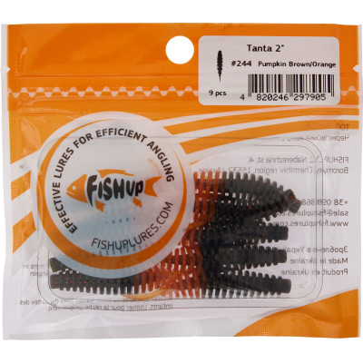 Силікон рибальський FishUP Tanta 2&quot; 244 - Pumpkin Brown/Orang (9шт/уп) (1864.01.14) Вінниця - фото 2