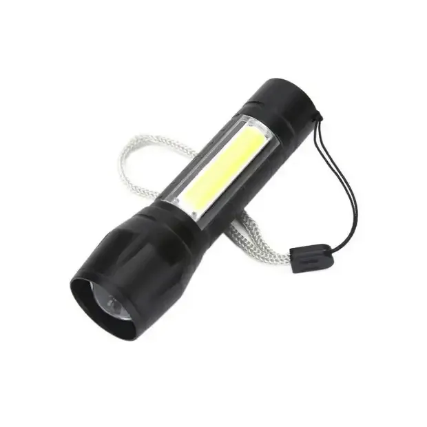 Фонарь ручной BAILONG BL-511 COB аккумуляторный LED с USB зарядкой, зумом и COB подсветкой Одесса - изображение 1