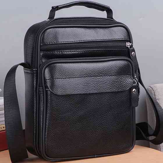 Чоловіча шкіряна барсетка через плече 22х26х9, месенджер з ручкою Bexhill Bx-66503 чорний Київ