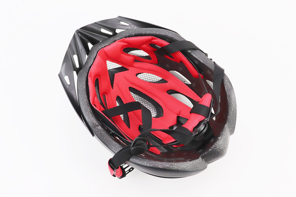 Шолом велосипедний L+ліхтар задній, знімний козирок, 19 вент. отворів, чорний матовий V-05 Київ - фото 3