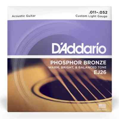 Струны для гитары D'Addario Phosphor Bronze Custom Light (11-52) (EJ26) Винница