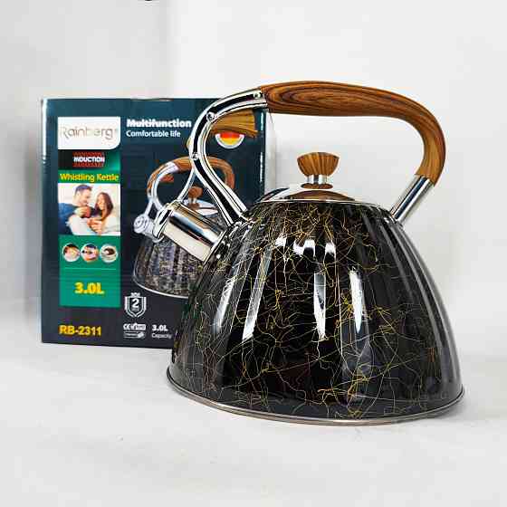 Чайник зі свистком бакелітовою ручкою Rainberg, Чайник для плити з гучним свистком BK-96 Львів