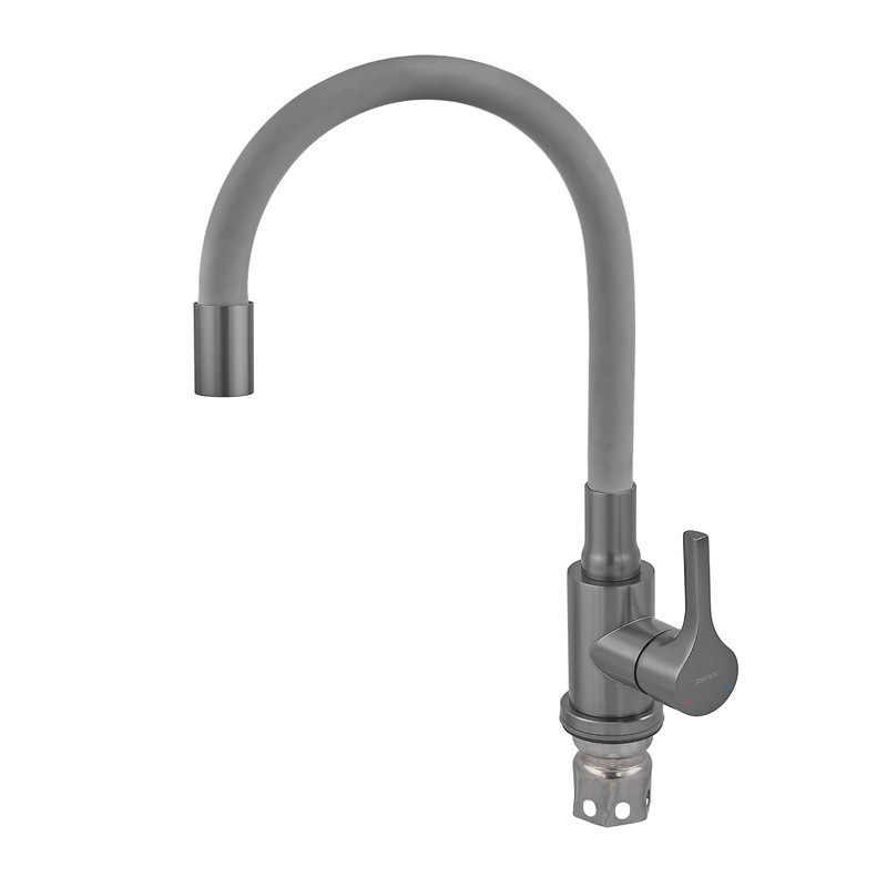 Змішувач для кухні Zerix Rex-011 Graphite Refl.Grey з нержавіючої сталі (Колір графіт+силіконовий вилив сірий) (ZX6130)   ( 28105 Харьков - изображение 7