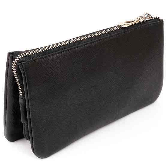 Місткий клатч на два відділення жіночий ST Leather 19246 Чорний Київ