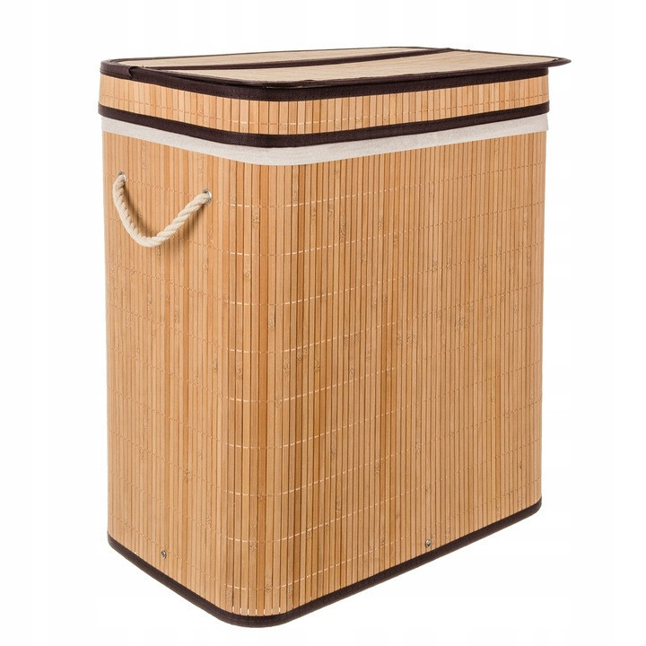 Бамбуковий кошик 100 літрів для білизни з двома відділеннями Ruhhy (24269) Нововолинськ - фото 2