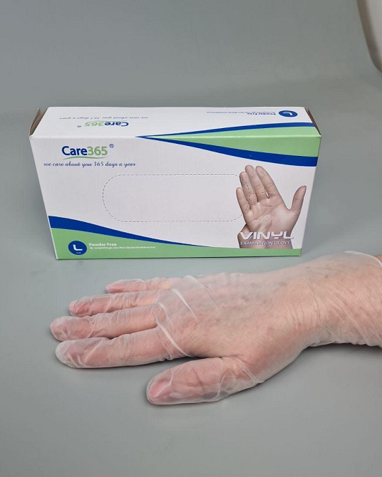 Рукавиці Вініл білі (100 шт.) розмір L CARE 365 (1 пачка) Харків - фото 4