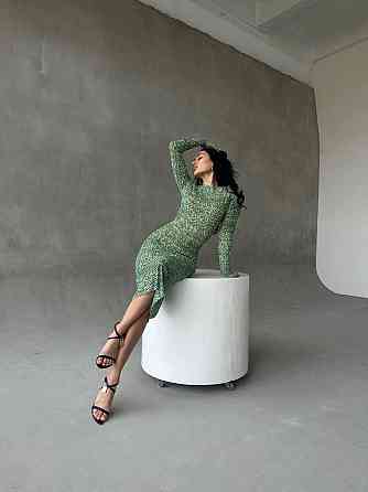 Жіноча стильна вечірня мідіплаття двійка Зелений, 42/44 Одеса