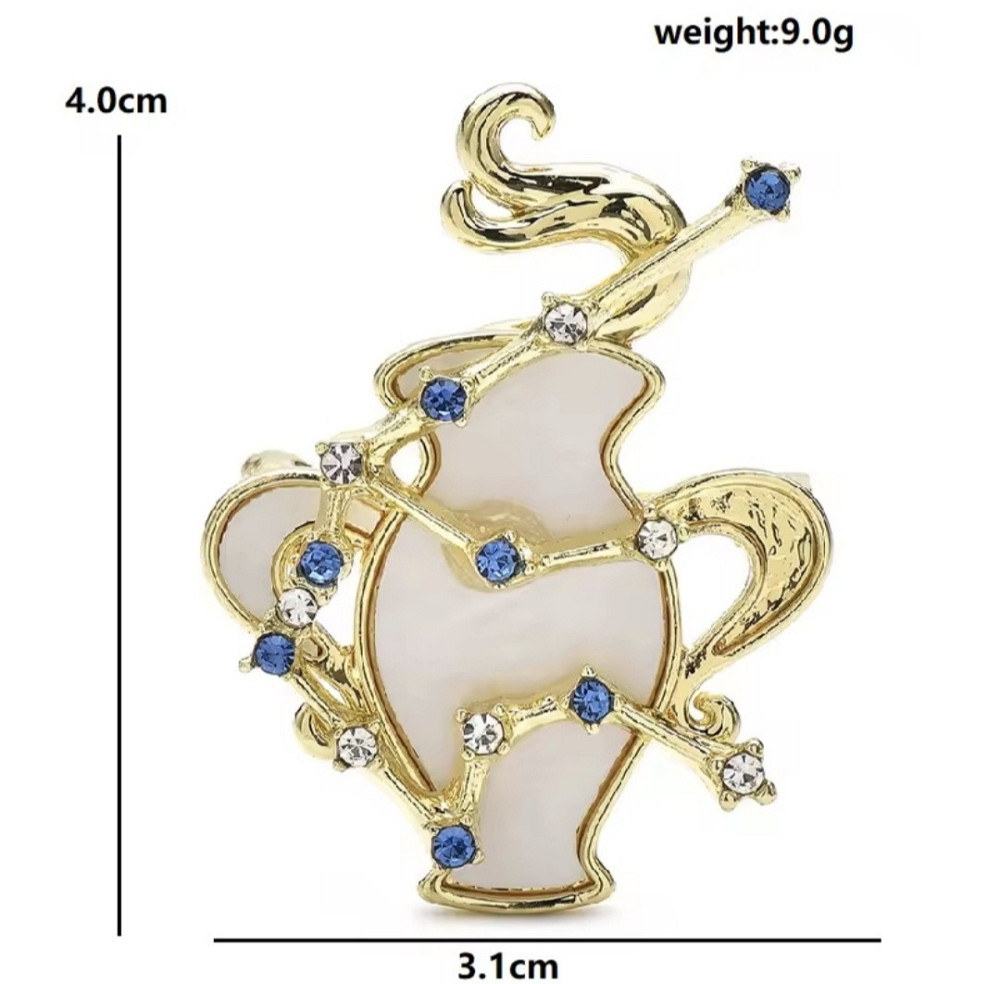 Брошка знак зодіаку "Водолій" Золотистий Сміла - фото 2