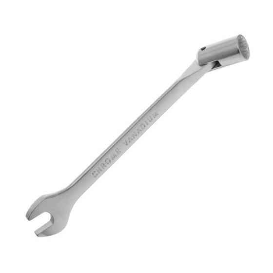 Ключ рожково-накидной, шарнирный, 14 мм, Cr-V, покрытие: сатин-хром INTERTOOL XT-1414 Киев