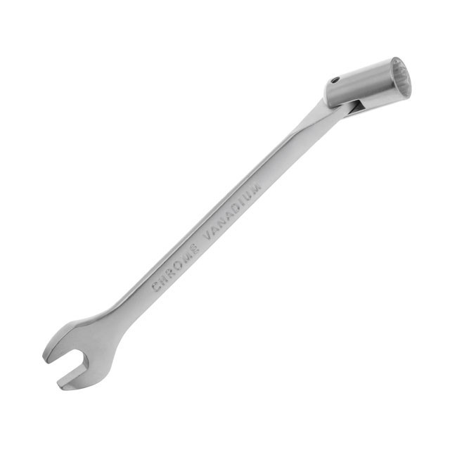 Ключ рожково-накидной, шарнирный, 14 мм, Cr-V, покрытие: сатин-хром INTERTOOL XT-1414 Киев - изображение 4