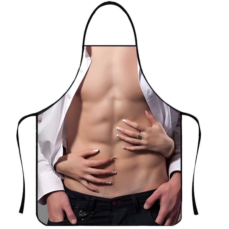 Фартух з приколом для чоловіків торс з жіночими руками 80 на 60 см різнобарвний Київ - фото 1