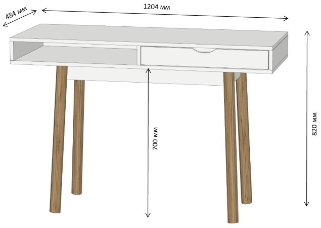 Письмовий стіл LION Сканді-1 Німфея Альба (білий)/Дуб Артизан (стільниця) (LION-041394) ТОП Львів - фото 8