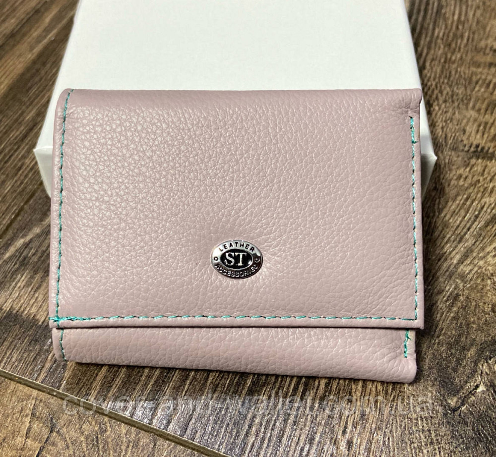 Маленький женский кошелек на магните пудрового цвета ST Leather Киев - изображение 2