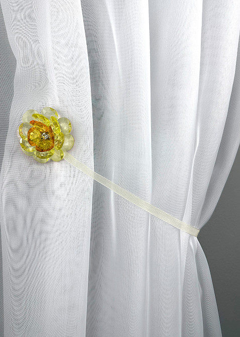 Магніти для штор і гардин Квітка набір 2 шт Жовтий (81-308) Київ - фото 4