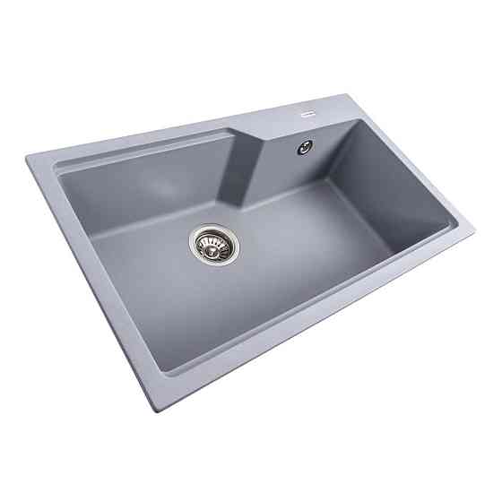VALESO Гранітна мийка для кухні VALESO NIKA 7545 матова Сірий металік Київ