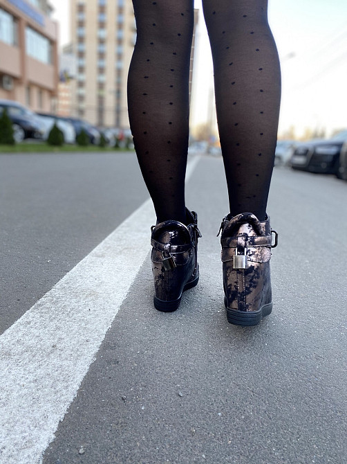 Снікерси жіночі Gofc бронзовий еко-шкіра платформа 8см 38р. (KLS-103) Коломыя - изображение 6