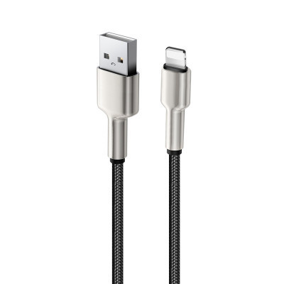 Дата кабель USB 2.0 AM to Lightning 1.0m head metal black ColorWay (CW-CBUL046-BK) Винница - изображение 4