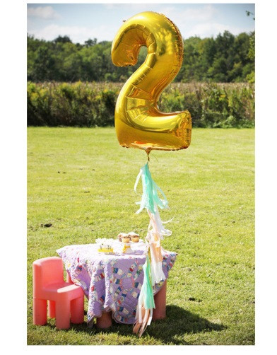 Кулька цифра 2 фольгована 32 дюйма золотистий Київ - фото 2