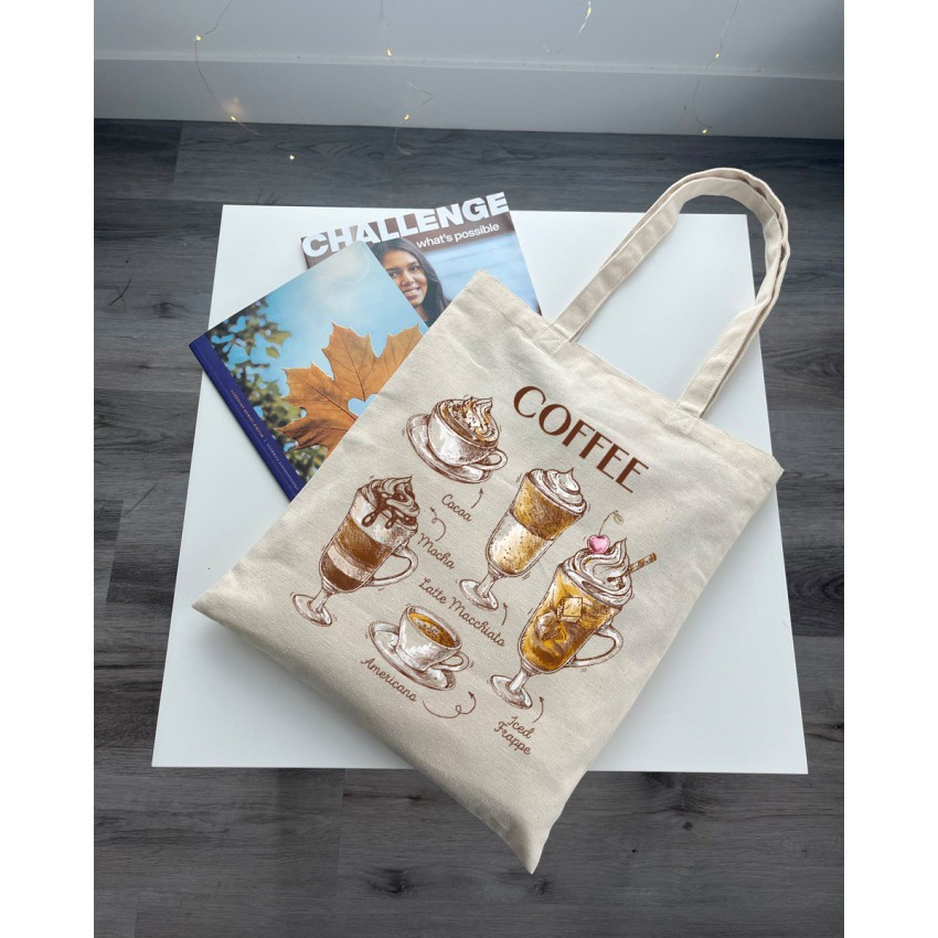 Екошопер BookOpt BK4067 "But first Coffee" бежевий Київ - фото 10