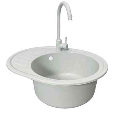 Мойка кухонная Adamant Ovum Old stone + змішувач + дозатор (1824296900410) Вінниця