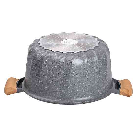 Велика алюмінієва каструля об'ємом 11 літрів з антипригарною кришкою Ø32 см HP-4-435G Коломия