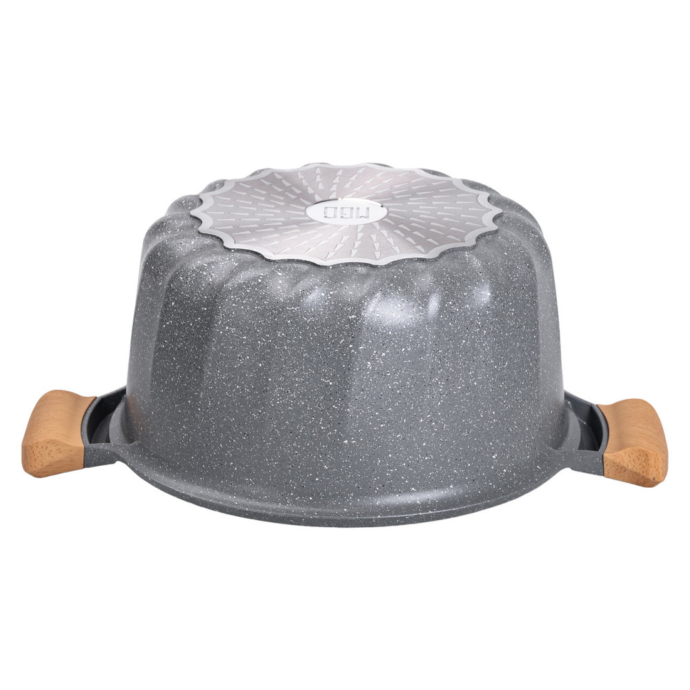 Велика алюмінієва каструля об'ємом 11 літрів з антипригарною кришкою Ø32 см HP-4-435G Коломия - фото 3