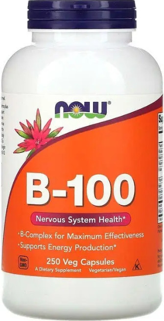 Вітаміни групи В-100 для нервової системи Now Foods B-Vitamins 250 капс Київ - фото 1