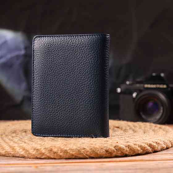 Цікавий вертикальний гаманець із натуральної шкіри CANPELLINI 21675 Синій Київ