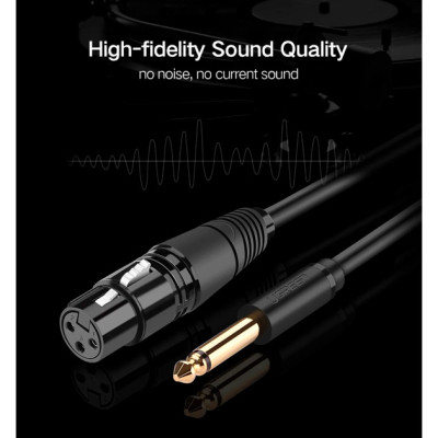 Кабель мультимедійний 6.35mm M to XLR F 2.0m AV131 black Ugreen (20719) Вінниця - фото 2