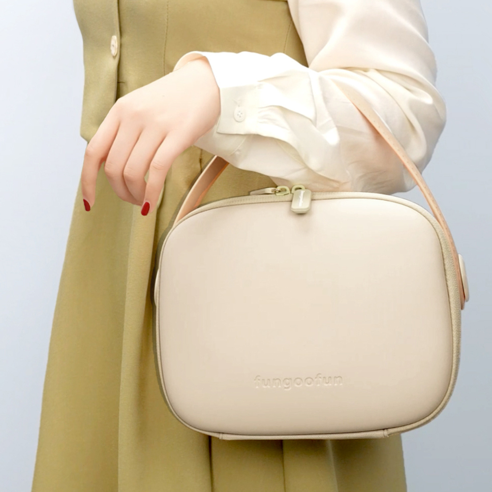 Косметичка Fungoofun силіконова б'юті-чемодан для косметики та аксесуарів, сумочка з ручкою на блискавці, бежева Кам'янець-Подільський - фото 4