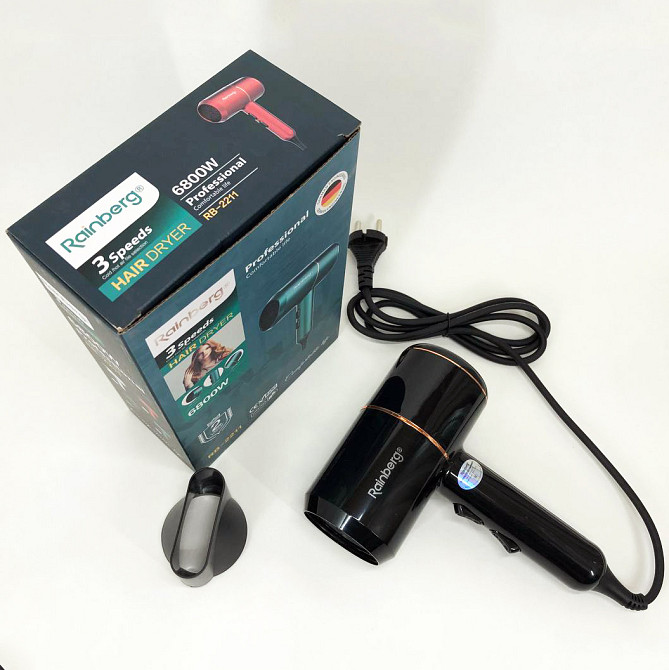 Фен для укладки волос салонный Rainberg RB-2211, Фен для укладки прически Фены сушки волос QS-54 Львов - изображение 8
