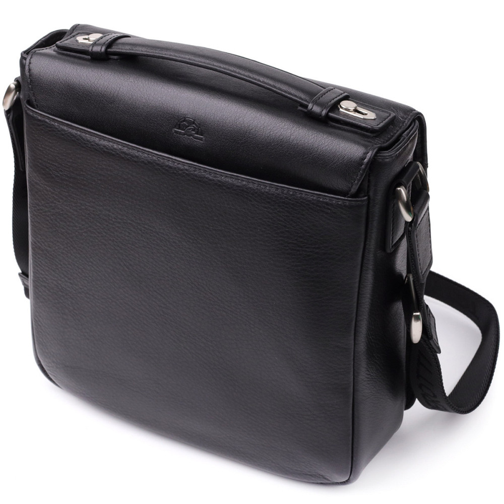 Мужская сумка через плечо из мягкой натуральной кожи Черный (Tony Perotti) Киев - изображение 5