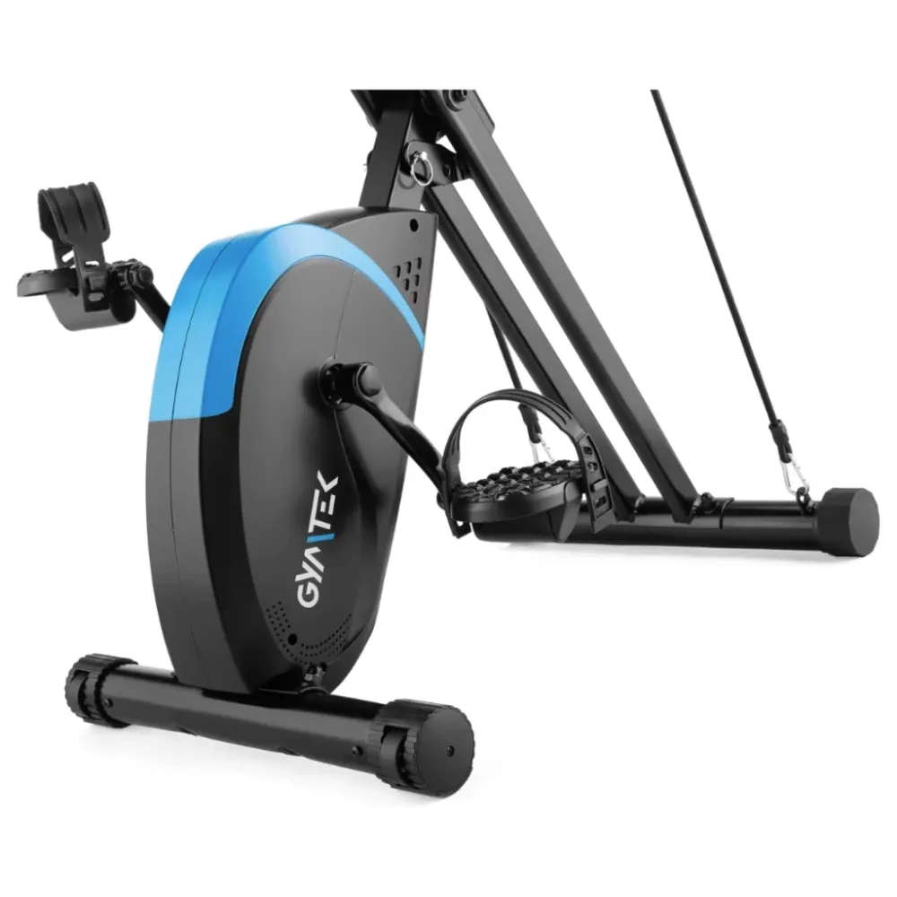 Велотренажер магнитный Gymtek FX800 складной с эспандерами черный/синий Киев - изображение 7