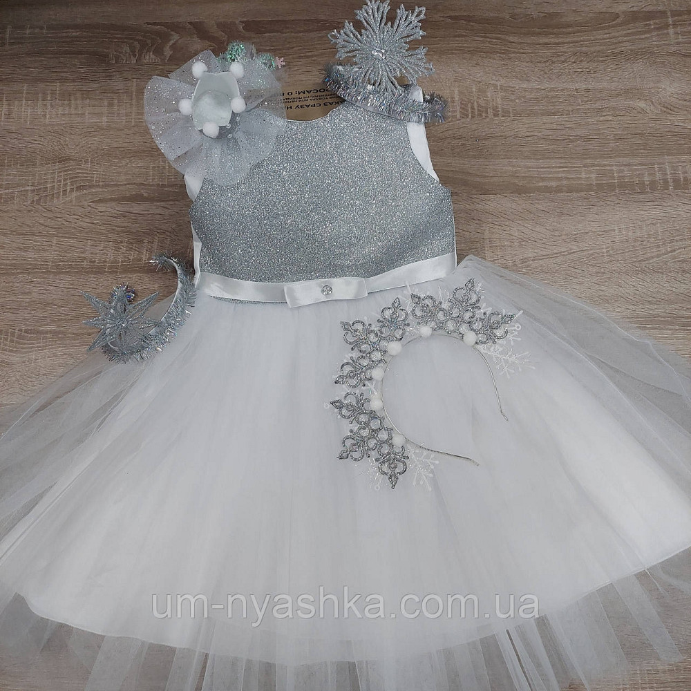 Детское нарядное платье Снежинка с блестками Кривой Рог - изображение 2